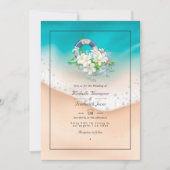 Invitation Mariage d'été à la plage avec réponse QR Code RSVP (Devant)