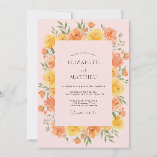 Invitation Mariage d'été aérien pêche