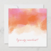 Invitation Mariage d'été Aquarelle de corail rose pâle (Dos)
