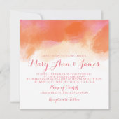 Invitation Mariage d'été Aquarelle de corail rose pâle (Devant)