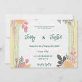 Invitation Mariage d'été au citron floral (Dos)