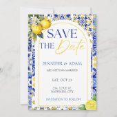 Invitation Mariage d'été au citron méditerranéen Enregistrer (Devant)