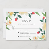 Invitation Mariage d'été audacieux, RSVP de cadre floral colo (Devant)