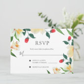 Invitation Mariage d'été audacieux, RSVP de cadre floral colo (Debout devant)