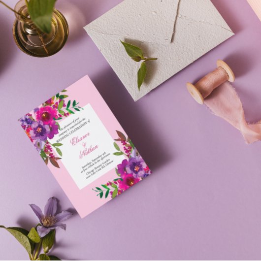 Invitation Mariage d'été aux couleurs chic