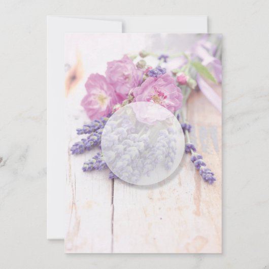 Invitation Mariage d'été aux fleurs sauvages de rose et de la (Dos)