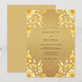 Invitation Mariage d'été baigné de soleil doré (Devant / Derrière)