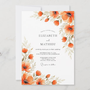 Invitation Mariage d'été Blissful Orange Brûlé