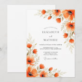 Invitation Mariage d'été Blissful Orange Brûlé (Devant / Derrière)