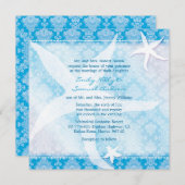 Invitation Mariage d'été Blue Beach Starfish (Devant / Derrière)