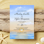 Invitation Mariage d'été Blue Ocean Beach Sunset