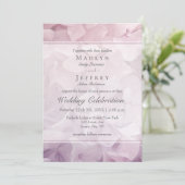 Invitation Mariage d'été Blush Pink violet Hydrangea (Debout devant)