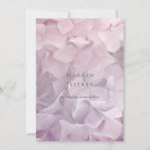 Invitation Mariage d'été Blush Pink violet Hydrangea (Dos)