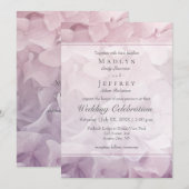 Invitation Mariage d'été Blush Pink violet Hydrangea (Devant / Derrière)