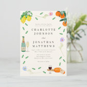 Invitation Mariage d'été Bohème Citron Rustique (Debout devant)