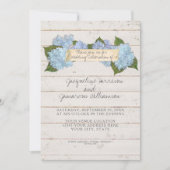 Invitation Mariage d'été BOHO Shiplap Bois de bord Hydrangea (Devant)