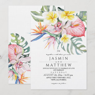 Invitation Mariage d'été botanique floral tropical