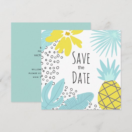 Invitation Mariage d'été botanique moderne Save the Date (Devant / Derrière)