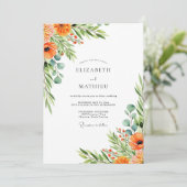 Invitation Mariage d'été charmant orange (Debout devant)