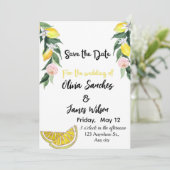 Invitation Mariage d'été Chic Citron (Debout devant)