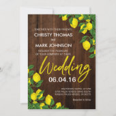 Invitation Mariage d'été citron rustique (Devant)