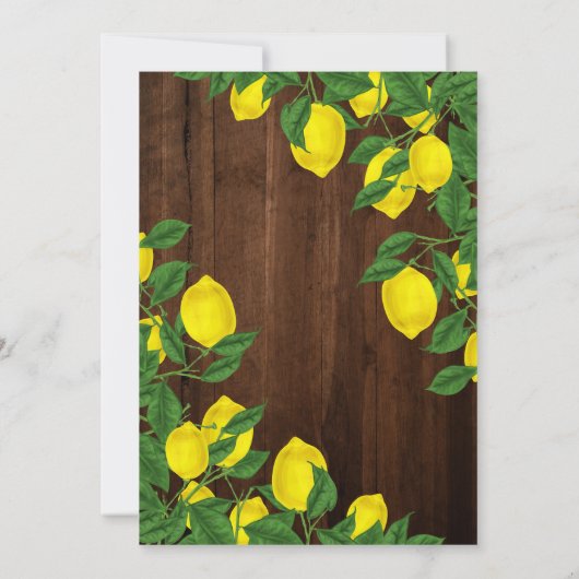 Invitation Mariage d'été citron rustique (Dos)