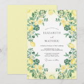 Invitation Mariage d'été Citrus Jaune Vivid (Devant / Derrière)