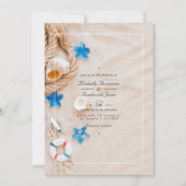 Invitation Mariage d'été cool sur la plage, réponse QR Code R (Devant)