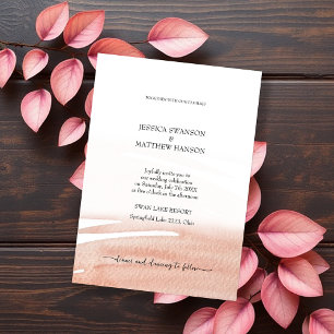 Invitation Mariage d'été corail élégant