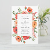 Invitation Mariage d'été corail joyeux (Debout devant)