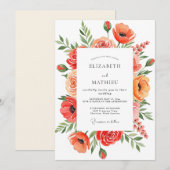 Invitation Mariage d'été corail joyeux (Devant / Derrière)