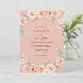 Invitation Mariage d'été corail serein (Debout devant)