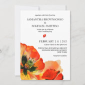 Invitation Mariage d'été de la fleur de pavot rouge (Devant)