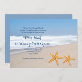Invitation Mariage d'été de la paire de Starfish (Devant / Derrière)