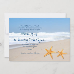 Invitation Mariage d'été de la paire de Starfish