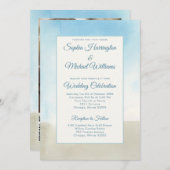 Invitation Mariage d'été de plage Modèle QR Code sur le dos (Devant / Derrière)