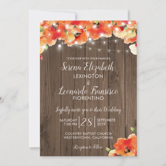 Invitation Mariage d'été de Poppy (Devant)