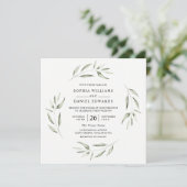 Invitation Mariage d'été de verdure de la feuille verte (Debout devant)
