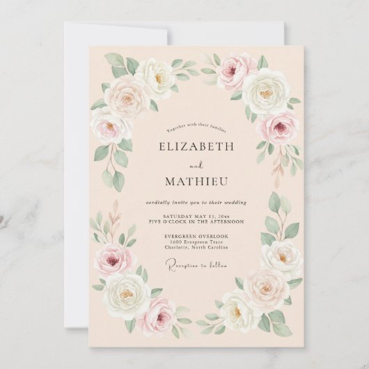 Invitation Mariage d'été débordant de pêches (Devant)