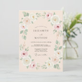 Invitation Mariage d'été débordant de pêches (Debout devant)