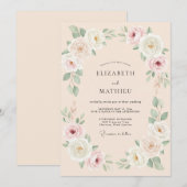 Invitation Mariage d'été débordant de pêches (Devant / Derrière)