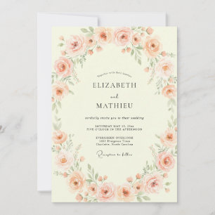 Invitation Mariage d'été délicat aux pêches