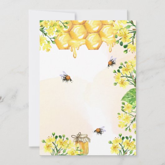 Invitation Mariage d'été des fleurs jaunes d'abeilles (Dos)