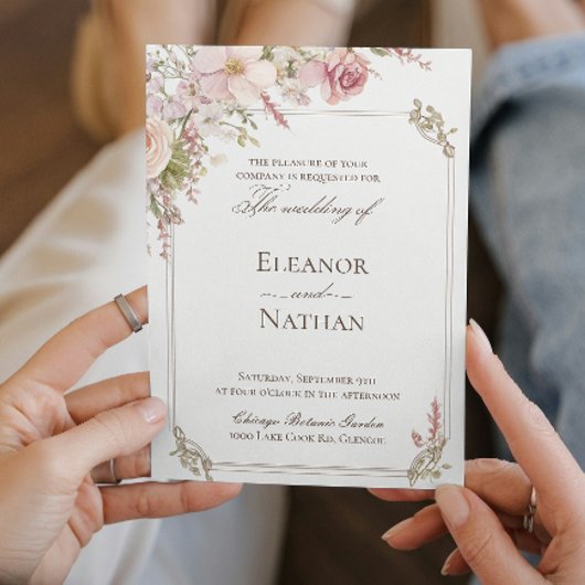 Invitation Mariage d'été du printemps floral