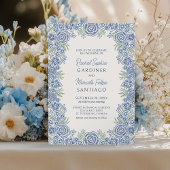 Invitation Mariage d'été Dusty Blue Garden