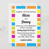 Invitation Mariage d'été en bandes colorées (Devant)