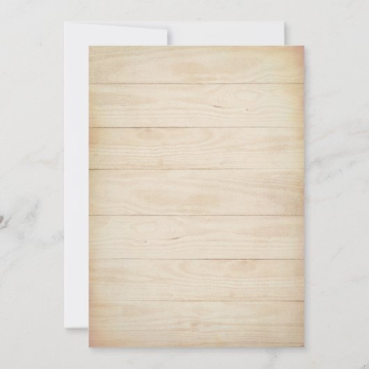 Invitation Mariage d'été en fleurs de bleuets en bois clair r (Dos)