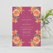 Invitation Mariage d'été ensorcelant magenta (Debout devant)
