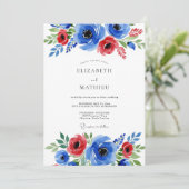 Invitation Mariage d'été époustouflant bleu cobalt (Debout devant)
