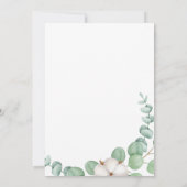 Invitation Mariage d'été Eucalyptus de verdure rustique. (Dos)